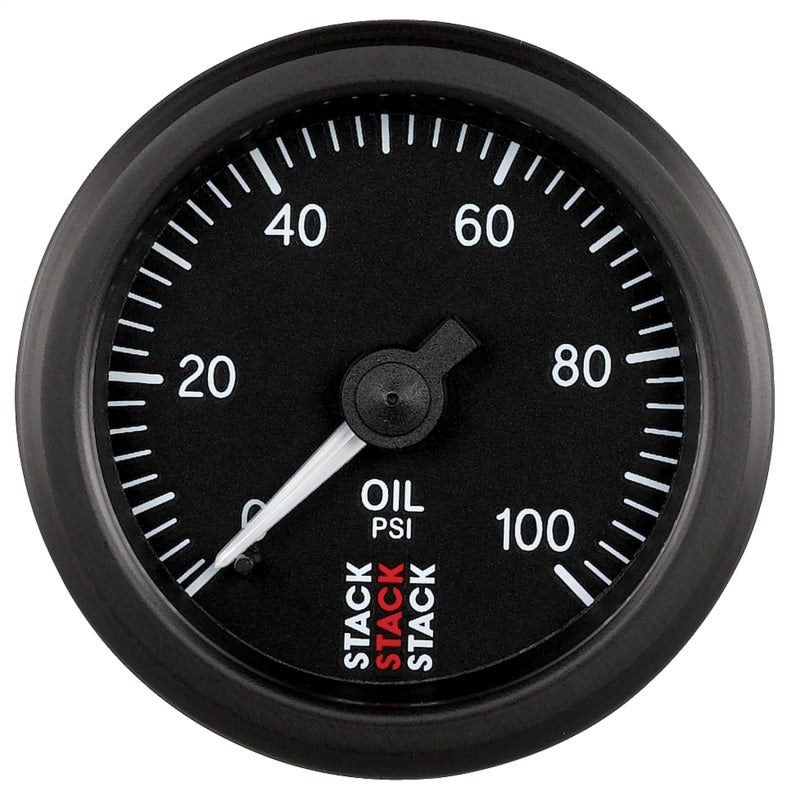 AutoMeter - Autometer Stack 52mm 0-100 PSI 1/8in NPTF (M) Mechanical Oil Pressure Gauge - Black - Demon Performance