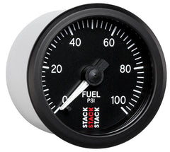 AutoMeter - Autometer Stack 52mm 0-100 PSI 1/8in NPTF Male Pro Stepper Motor Fuel Pressure Gauge - Black - Demon Performance