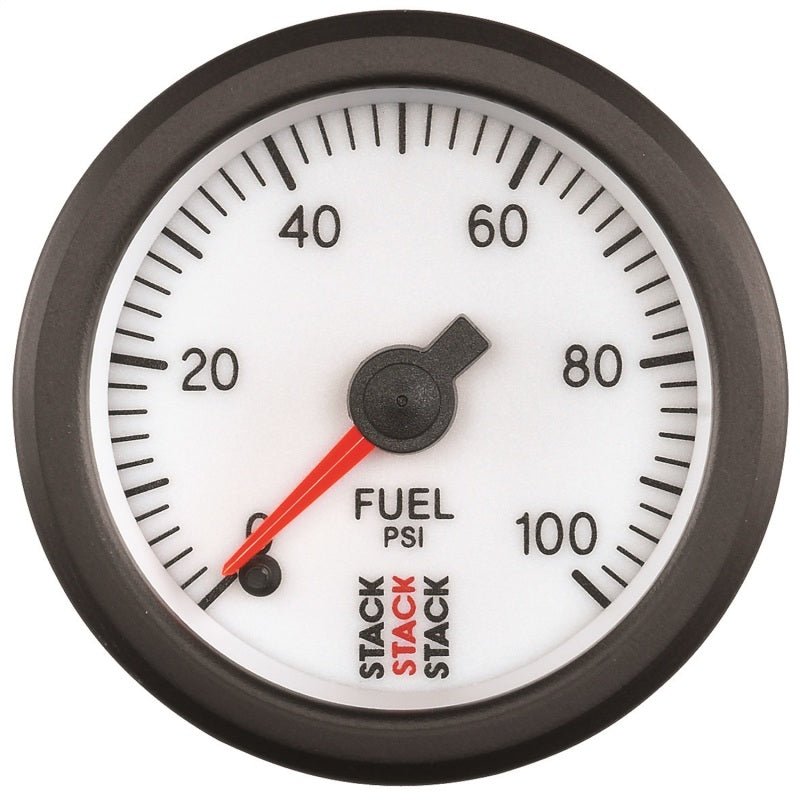 AutoMeter - Autometer Stack 52mm 0-100 PSI 1/8in NPTF Male Pro Stepper Motor Fuel Pressure Gauge - White - Demon Performance