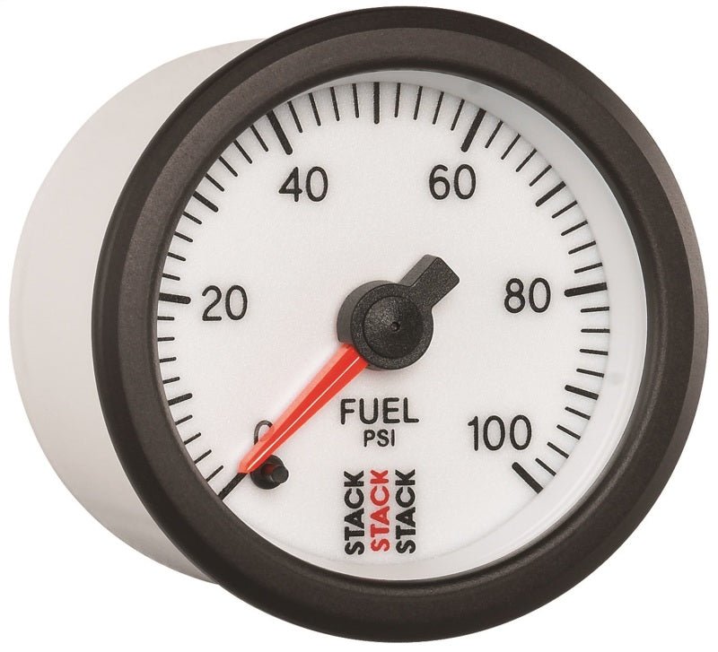 AutoMeter - Autometer Stack 52mm 0-100 PSI 1/8in NPTF Male Pro Stepper Motor Fuel Pressure Gauge - White - Demon Performance