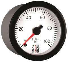 AutoMeter - Autometer Stack 52mm 0-100 PSI 1/8in NPTF Male Pro Stepper Motor Fuel Pressure Gauge - White - Demon Performance