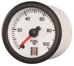 AutoMeter - Autometer Stack 52mm 0-100 PSI 1/8in NPTF Male Pro Stepper Motor Fuel Pressure Gauge - White - Demon Performance