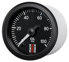 AutoMeter - Autometer Stack 52mm 0-100 PSI 1/8in NPTF Male Pro Stepper Motor Oil Pressure Gauge - Black - Demon Performance