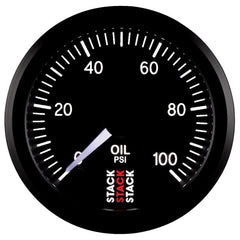 AutoMeter - Autometer Stack 52mm 0-100 PSI 1/8in NPTF Male Pro Stepper Motor Oil Pressure Gauge - Black - Demon Performance