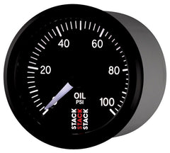 AutoMeter - Autometer Stack 52mm 0-100 PSI 1/8in NPTF Male Pro Stepper Motor Oil Pressure Gauge - Black - Demon Performance