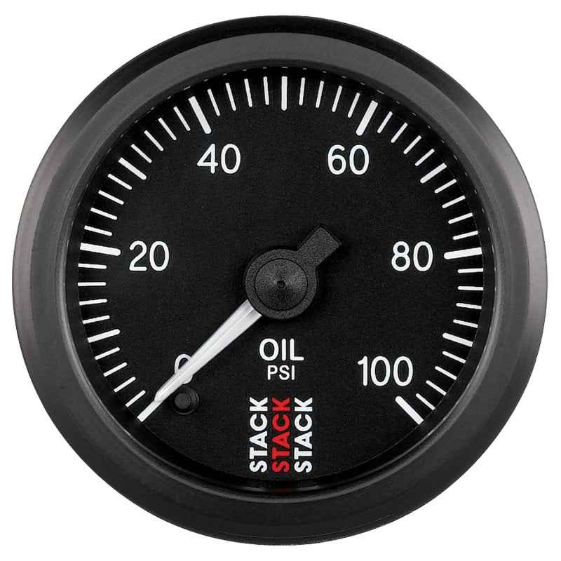 AutoMeter - Autometer Stack 52mm 0-100 PSI 1/8in NPTF Male Pro Stepper Motor Oil Pressure Gauge - Black - Demon Performance