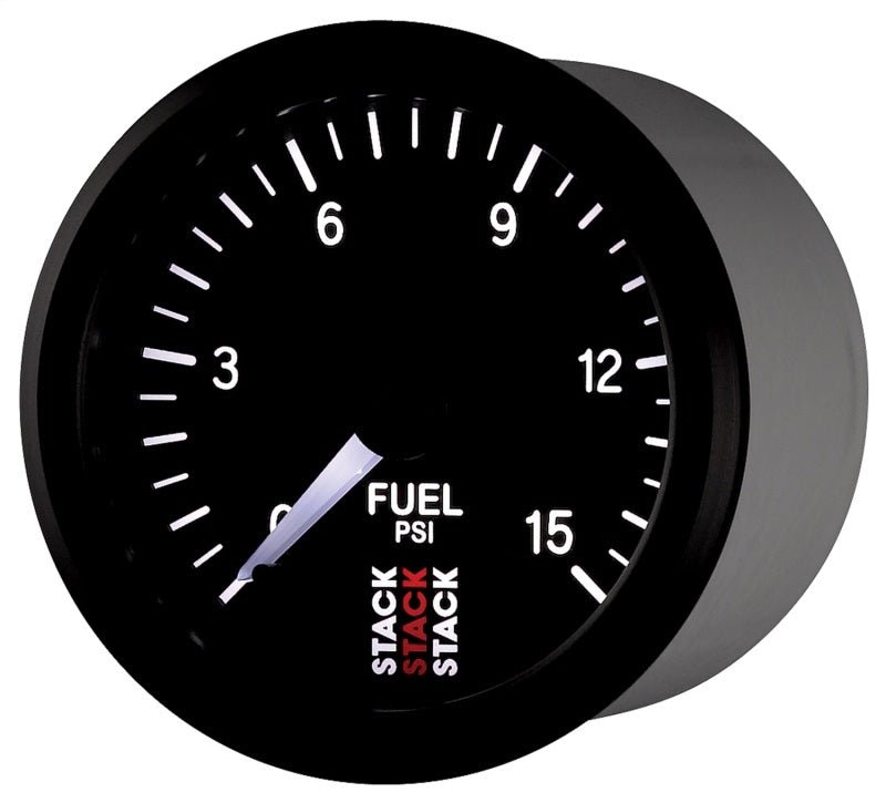 AutoMeter - Autometer Stack 52mm 0-15 PSI 1/8in NPTF Male Pro Stepper Motor Fuel Pressure Gauge - Black - Demon Performance