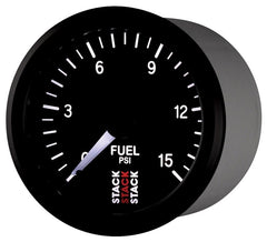 AutoMeter - Autometer Stack 52mm 0-15 PSI 1/8in NPTF Male Pro Stepper Motor Fuel Pressure Gauge - Black - Demon Performance