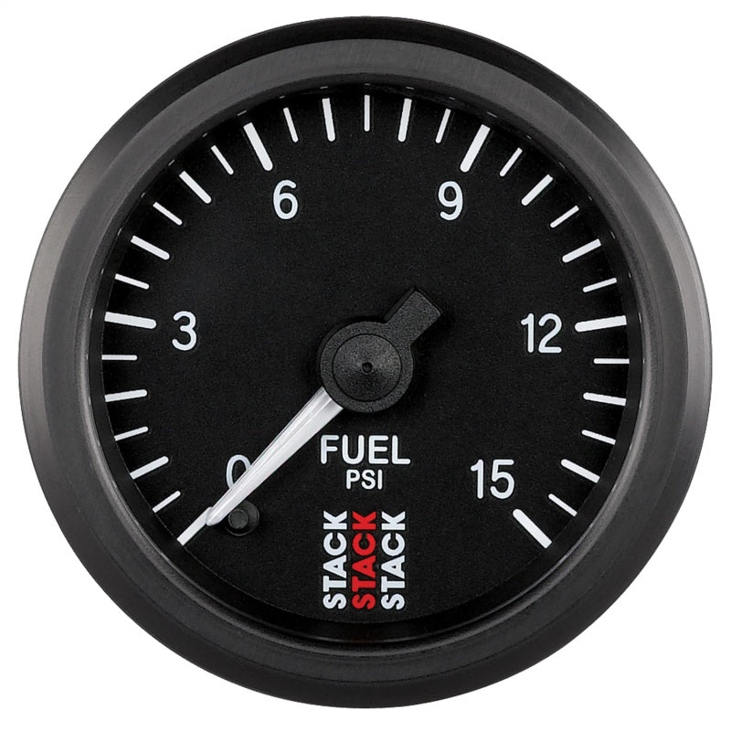 AutoMeter - Autometer Stack 52mm 0-15 PSI 1/8in NPTF Male Pro Stepper Motor Fuel Pressure Gauge - Black - Demon Performance