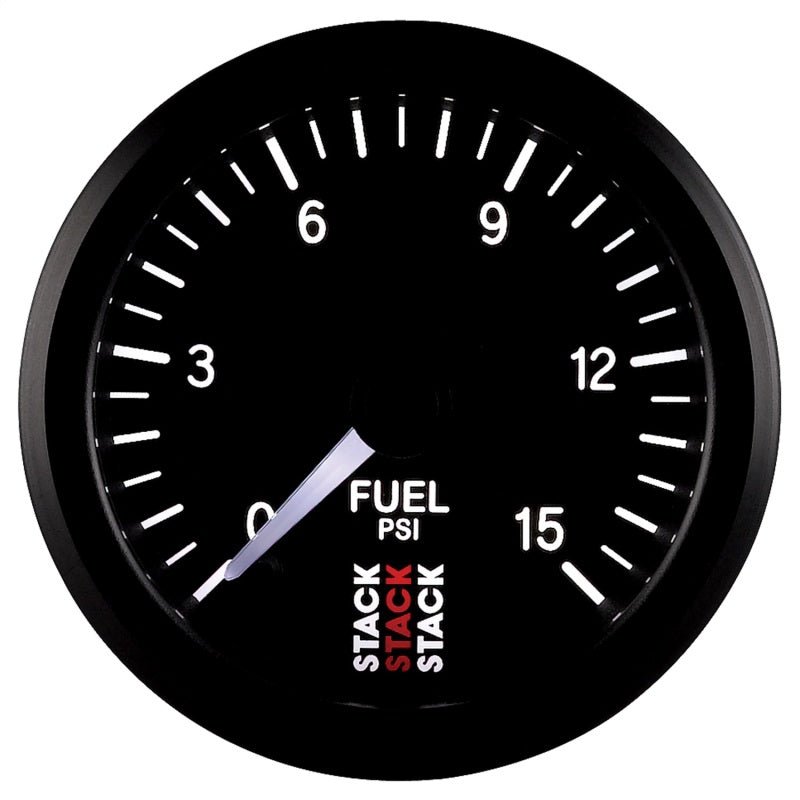 AutoMeter - Autometer Stack 52mm 0-15 PSI 1/8in NPTF Male Pro Stepper Motor Fuel Pressure Gauge - Black - Demon Performance