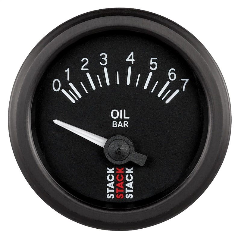 AutoMeter - Autometer Stack 52mm 0-7 Bar M10 (M) Electric Oil Pressure Gauge - Black - Demon Performance