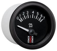 AutoMeter - Autometer Stack 52mm 0-7 Bar M10 (M) Electric Oil Pressure Gauge - Black - Demon Performance