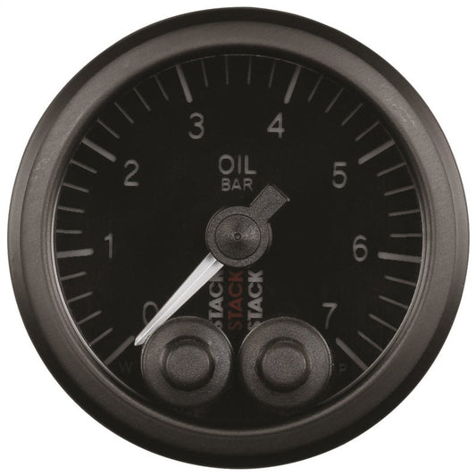 AutoMeter - Autometer Stack 52mm 0-7 Bar M10 Male Pro-Control Oil Pressure Gauge - Black - Demon Performance