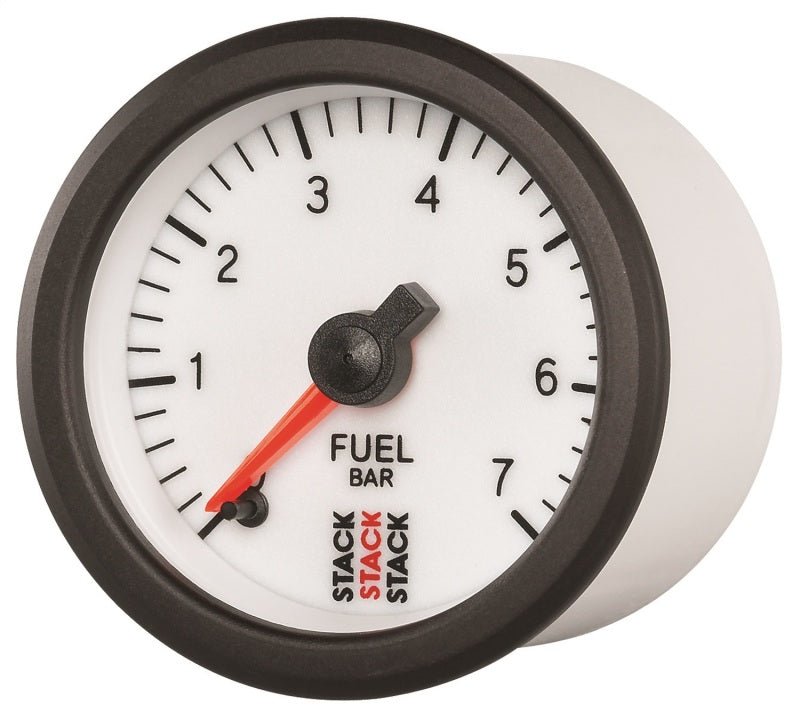 AutoMeter - Autometer Stack 52mm 0-7 Bar M10 Male Pro Stepper Motor Fuel Pressure Gauge - White - Demon Performance