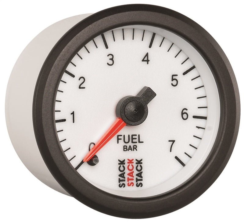 AutoMeter - Autometer Stack 52mm 0-7 Bar M10 Male Pro Stepper Motor Fuel Pressure Gauge - White - Demon Performance