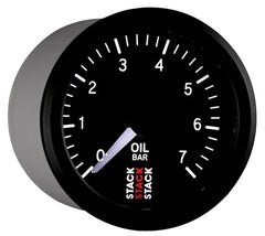 AutoMeter - Autometer Stack 52mm 0-7 Bar M10 Male Pro Stepper Motor Oil Pressure Gauge - Black - Demon Performance