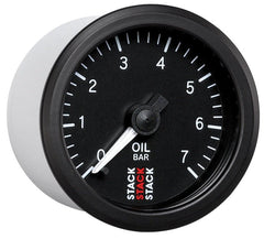 AutoMeter - Autometer Stack 52mm 0-7 Bar M10 Male Pro Stepper Motor Oil Pressure Gauge - Black - Demon Performance