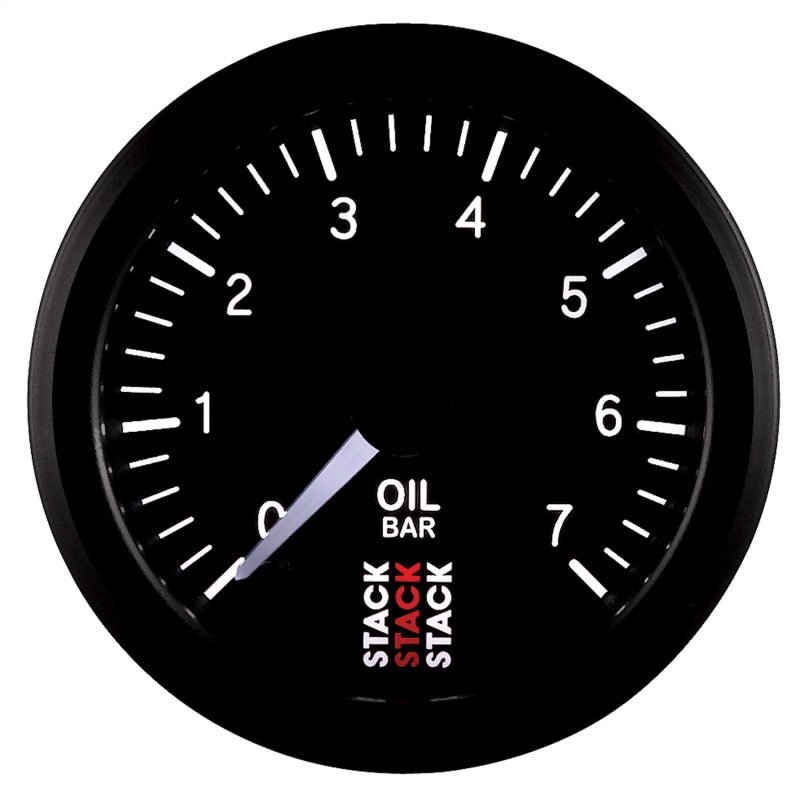 AutoMeter - Autometer Stack 52mm 0-7 Bar M10 Male Pro Stepper Motor Oil Pressure Gauge - Black - Demon Performance