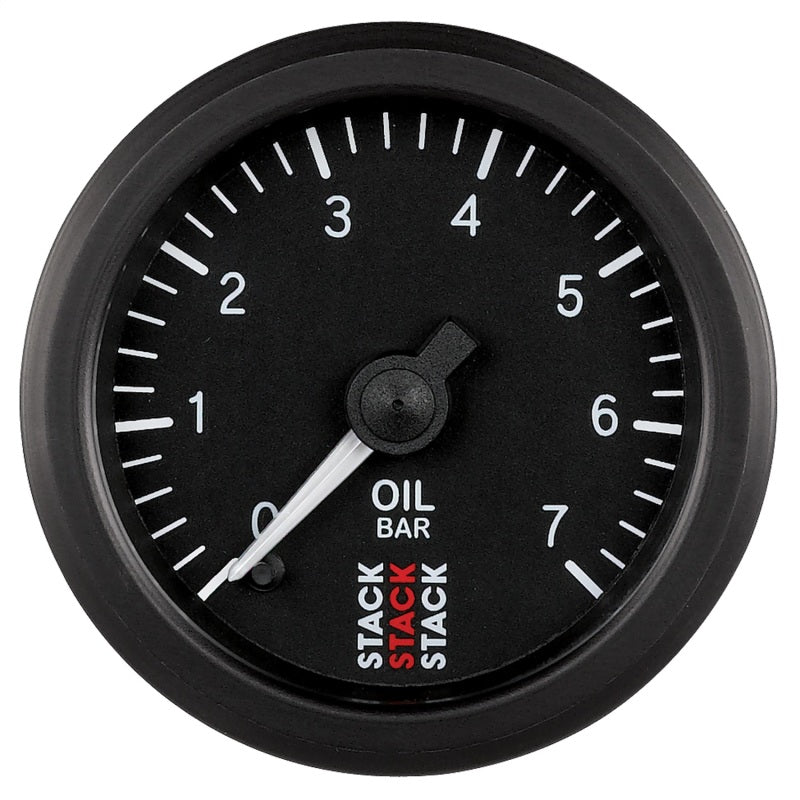 AutoMeter - Autometer Stack 52mm 0-7 Bar M10 Male Pro Stepper Motor Oil Pressure Gauge - Black - Demon Performance