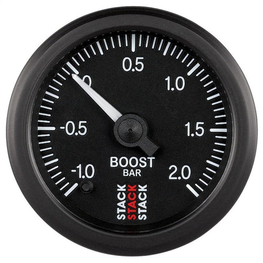 AutoMeter - Autometer Stack 52mm -1 to +2 Bar (Incl T-Fitting) Pro Stepper Motor Boost Pressure Gauge - Black - Demon Performance