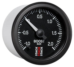 AutoMeter - Autometer Stack 52mm -1 to +2 Bar (Incl T-Fitting) Pro Stepper Motor Boost Pressure Gauge - Black - Demon Performance