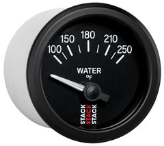 AutoMeter - Autometer Stack 52mm 100-250 Deg F 1/8in NPTF Electric Water Temp Gauge - Black - Demon Performance