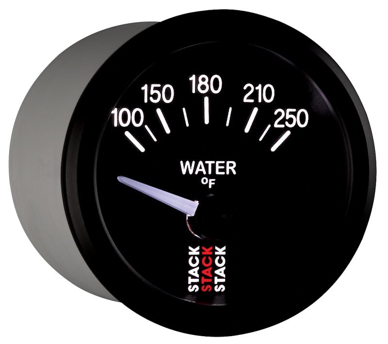 AutoMeter - Autometer Stack 52mm 100-250 Deg F 1/8in NPTF Electric Water Temp Gauge - Black - Demon Performance