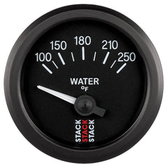 AutoMeter - Autometer Stack 52mm 100-250 Deg F 1/8in NPTF Electric Water Temp Gauge - Black - Demon Performance