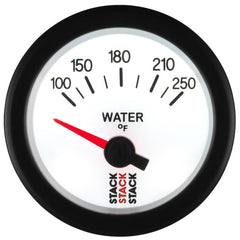 AutoMeter - Autometer Stack 52mm 100-250 Deg F 1/8in NPTF Electric Water Temp Gauge - White - Demon Performance