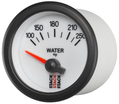 AutoMeter - Autometer Stack 52mm 100-250 Deg F 1/8in NPTF Electric Water Temp Gauge - White - Demon Performance