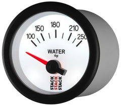 AutoMeter - Autometer Stack 52mm 100-250 Deg F 1/8in NPTF Electric Water Temp Gauge - White - Demon Performance