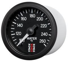 AutoMeter - Autometer Stack 52mm 100-260 Deg F 1/8in NPTF Male Pro Stepper Motor Water Temp Gauge - Black - Demon Performance