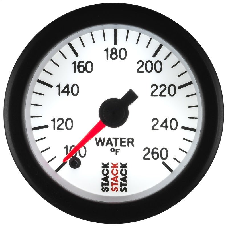 AutoMeter - Autometer Stack 52mm 100-260 Deg F 1/8in NPTF Male Pro Stepper Motor Water Temp Gauge - White - Demon Performance