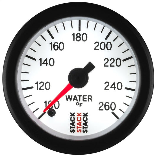 AutoMeter - Autometer Stack 52mm 100-260 Deg F 1/8in NPTF Male Pro Stepper Motor Water Temp Gauge - White - Demon Performance