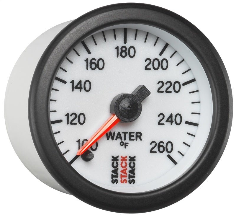 AutoMeter - Autometer Stack 52mm 100-260 Deg F 1/8in NPTF Male Pro Stepper Motor Water Temp Gauge - White - Demon Performance