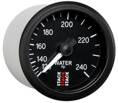 AutoMeter - Autometer Stack 52mm 120-240 Deg F 1/2in Npt (M) Mechanical Water Temp Gauge - Black - Demon Performance