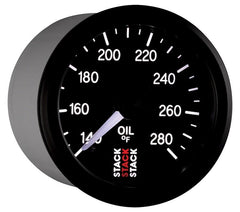 AutoMeter - Autometer Stack 52mm 140-280 Deg F 1/8in NPTF Male Pro Stepper Motor Oil Temp Gauge - Black - Demon Performance