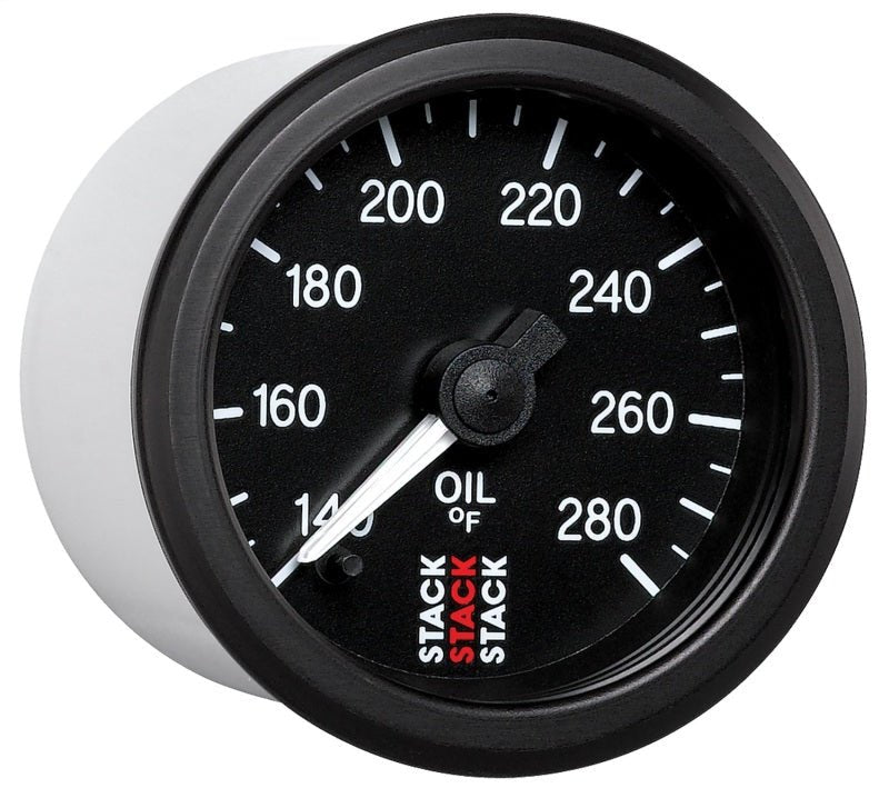 AutoMeter - Autometer Stack 52mm 140-280 Deg F 1/8in NPTF Male Pro Stepper Motor Oil Temp Gauge - Black - Demon Performance