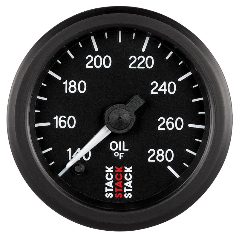 AutoMeter - Autometer Stack 52mm 140-280 Deg F 1/8in NPTF Male Pro Stepper Motor Oil Temp Gauge - Black - Demon Performance