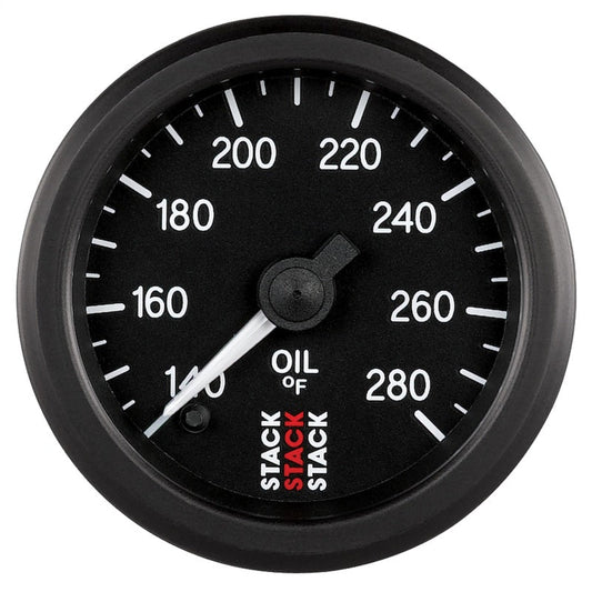 AutoMeter - Autometer Stack 52mm 140-280 Deg F 1/8in NPTF Male Pro Stepper Motor Oil Temp Gauge - Black - Demon Performance