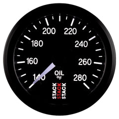 AutoMeter - Autometer Stack 52mm 140-280 Deg F 1/8in NPTF Male Pro Stepper Motor Oil Temp Gauge - Black - Demon Performance