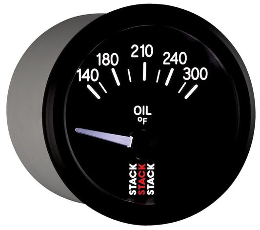 AutoMeter - Autometer Stack 52mm 140-300 Deg F 1/8in NPTF Electric Oil Temp Gauge - Black - Demon Performance