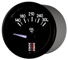 AutoMeter - Autometer Stack 52mm 140-300 Deg F 1/8in NPTF Electric Oil Temp Gauge - Black - Demon Performance