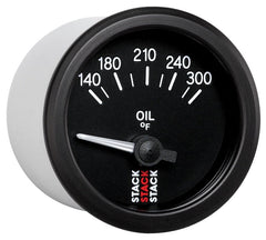 AutoMeter - Autometer Stack 52mm 140-300 Deg F 1/8in NPTF Electric Oil Temp Gauge - Black - Demon Performance