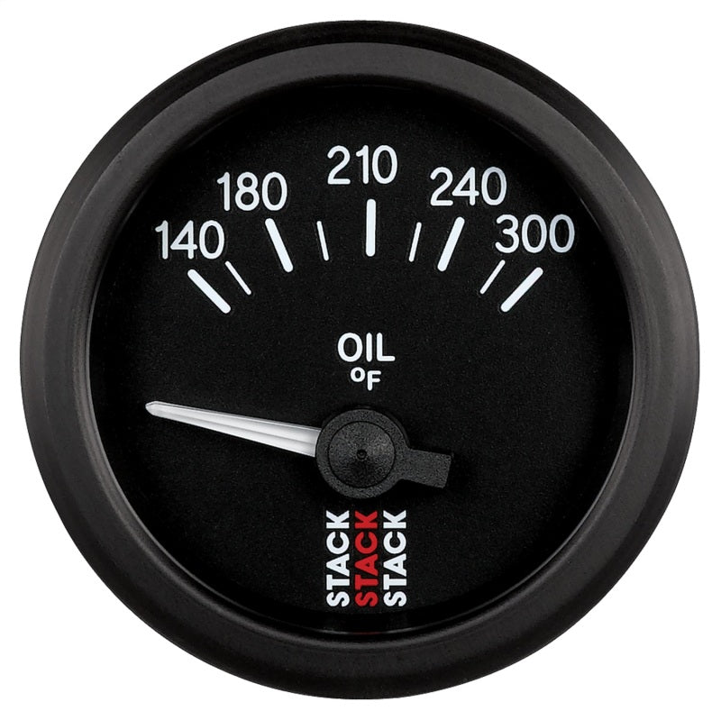 AutoMeter - Autometer Stack 52mm 140-300 Deg F 1/8in NPTF Electric Oil Temp Gauge - Black - Demon Performance