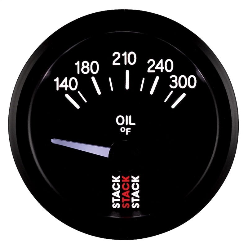 AutoMeter - Autometer Stack 52mm 140-300 Deg F 1/8in NPTF Electric Oil Temp Gauge - Black - Demon Performance