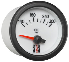 AutoMeter - Autometer Stack 52mm 140-300 Deg F 1/8in NPTF Electric Oil Temp Gauge - White - Demon Performance