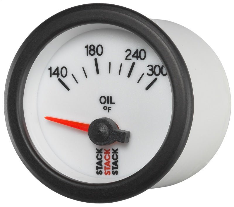 AutoMeter - Autometer Stack 52mm 140-300 Deg F 1/8in NPTF Electric Oil Temp Gauge - White - Demon Performance