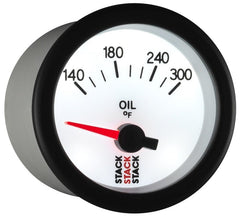 AutoMeter - Autometer Stack 52mm 140-300 Deg F 1/8in NPTF Electric Oil Temp Gauge - White - Demon Performance