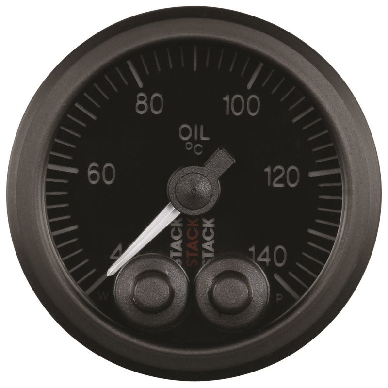 AutoMeter - Autometer Stack 52mm 40-140 Deg C 1/8in NPTF Male Pro-Control Oil Temp Gauge - Black - Demon Performance